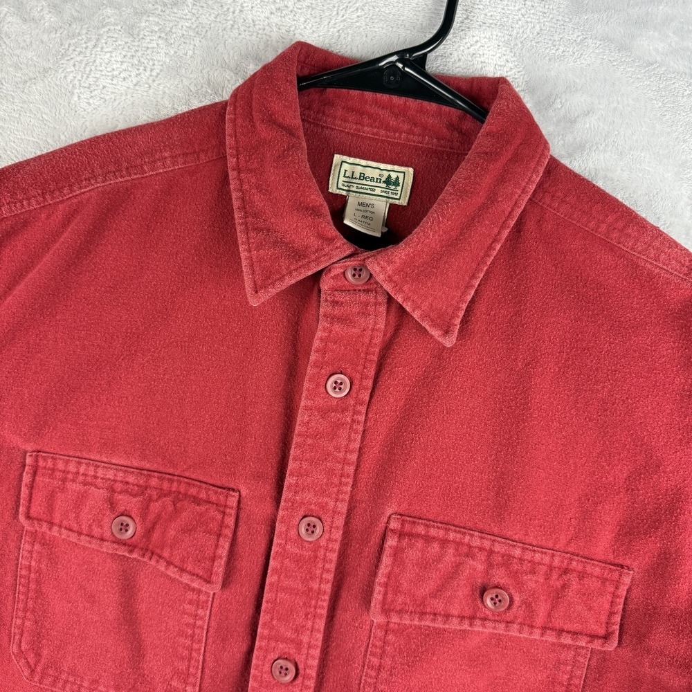 LL Bean Shirt Mens Large Button Down Flannel Pockets Workwear Outdoors
